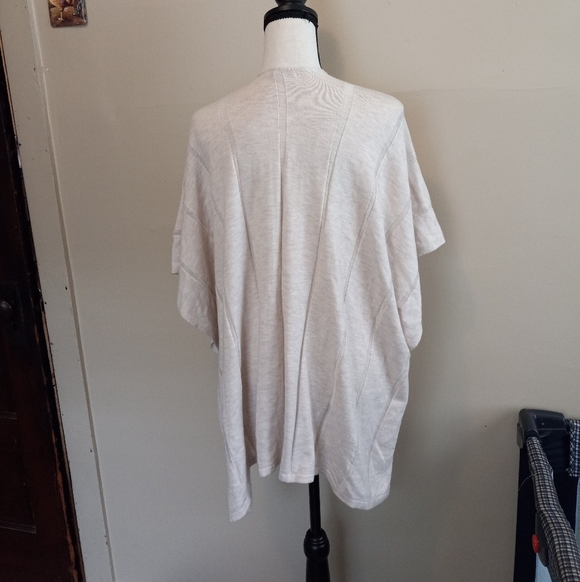 Loft Cream Open Front Short Sleeve Poncho Cardigan Womens Sz XS/S - Picture 4 of 5
